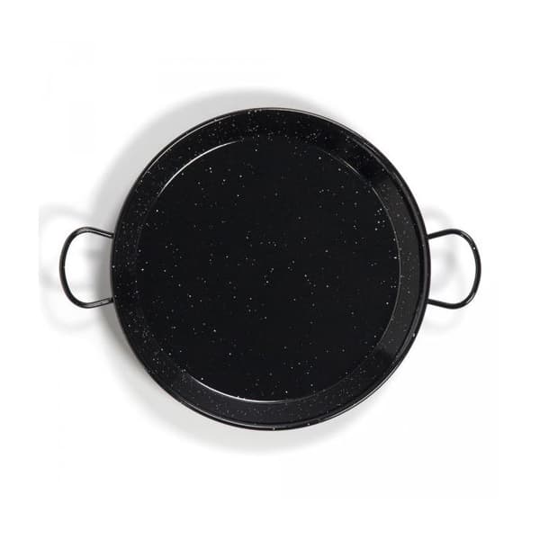 Paella fat - LA VALENCIANA - 60 cm - Polerat stål - Emaljerad - Svart