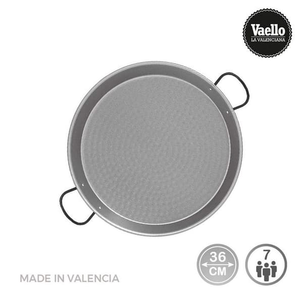 Paella polerat stål för induktion och glaskeramisk ø36cms (7 personer). vaello