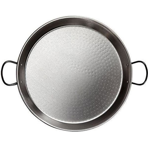 Den valencianska Paëlla-pannan i Polerat Stål Kompatibel med Induktionsplatta Keramiska Handtag Svart 34 cm - 112