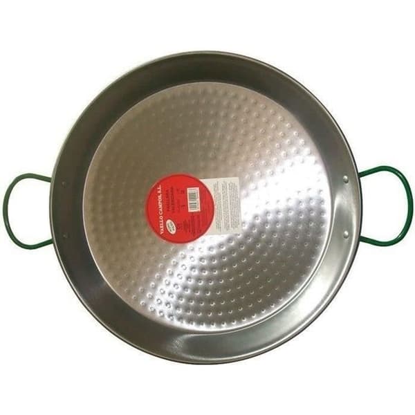Paellafat i polerat stål - VAELLO - La Valenciana - Diameter 50 cm - Lämplig för 14 personer
