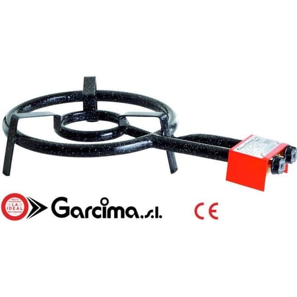 Garcima modell 350 gasbrännare i CE-godkänt emaljerat stål - 2 oberoende justerbara brännare - Ø35CM - 9,40kW