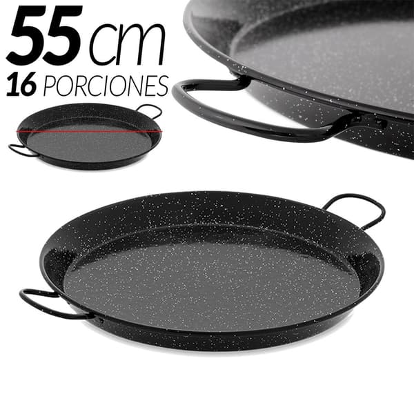 Paella pande, emaljeret stål, lavet i Spanien, 55 cm - 16 rationer