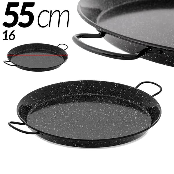 Paella pande, emaljeret stål, lavet i Spanien, 55 cm - 16 rationer
