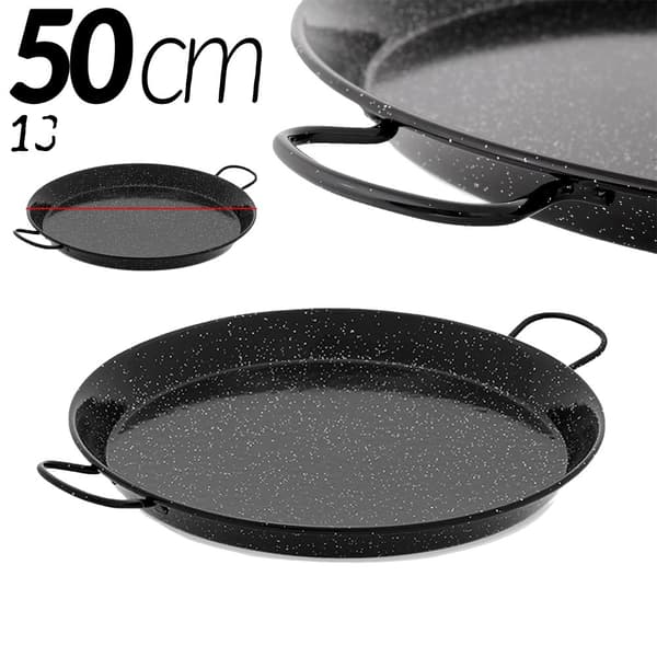 Paella pande, emaljeret stål, lavet i Spanien, 50 cm - 13 rationer