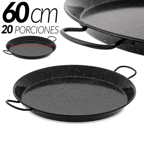 Paella pande, emaljeret stål, lavet i Spanien, 60 cm - 20 rationer