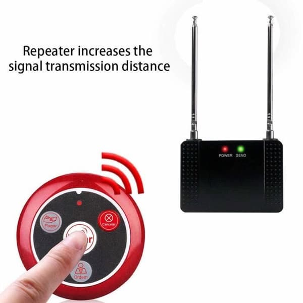 Retecess T128-T117-TD105 Restaurangsamtalssystem 7 röstsändningslägen 1 klocka Mottagare 1 PC Display Mottagare