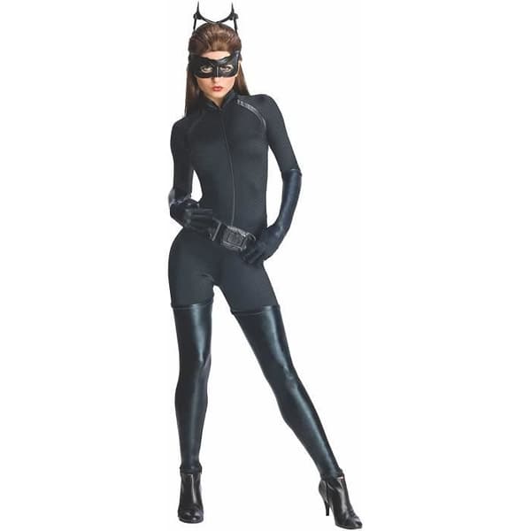 Rubies Costume Co Rubies-officiellt kostym - Catwoman - Catwoman dräkt med mask/bälte/hårband svart -