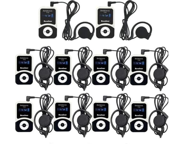 Retekess T131 Guidningssystem, Trådlöst Anrop System, Mikrofon för Fabrik, Turism, Universitet, Möte (10 Pack)
