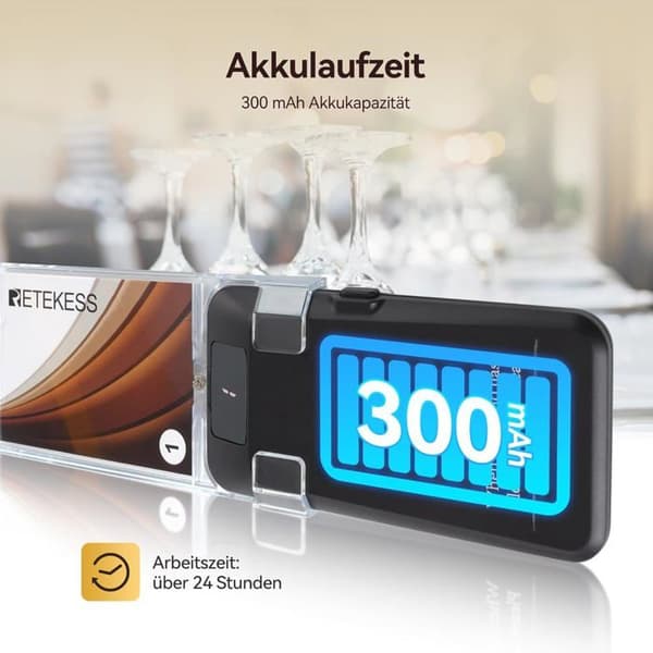 Retekess TD157A Telesystem för samtal med pager, restaurangsystem med pager, 800M, 39 samtalslägen, 300mAh (24 pagers)