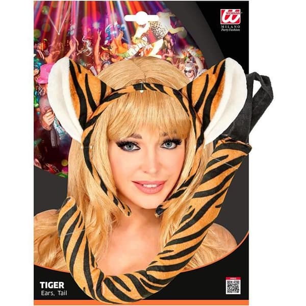 Widmann Tiger öron- och hästsvansset för kvinnor brun/svart One Size - 09731
