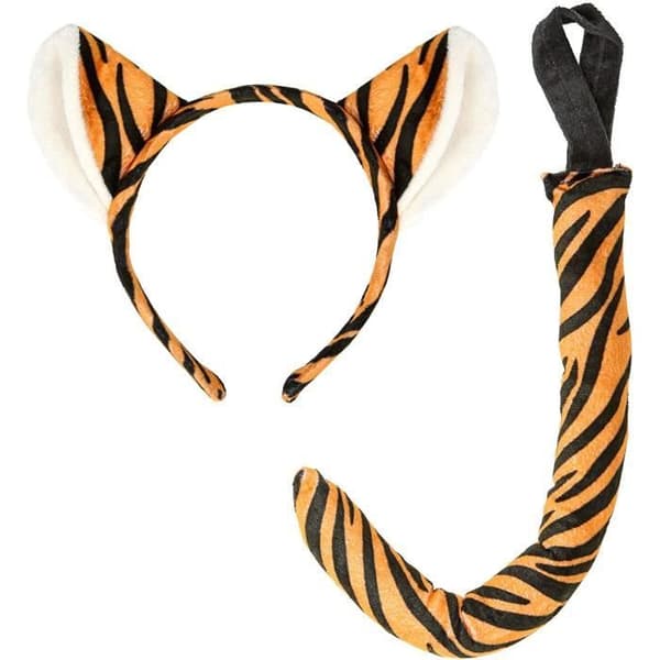 Widmann Tiger öron- och hästsvansset för kvinnor brun/svart One Size - 09731