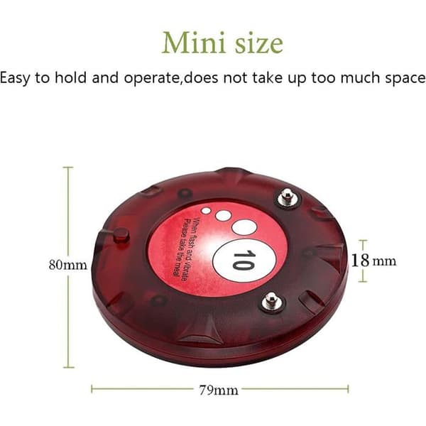 Retekess TD158 Bipper kompatibel med TD158 Trådlöst samtalsystem, 300 mAh 20H Restaurang Bar Café Lekplats Sjukhus (5 pager)