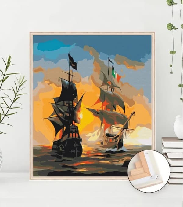 Maalaus numeroilla, merimaisema-setti 40x50