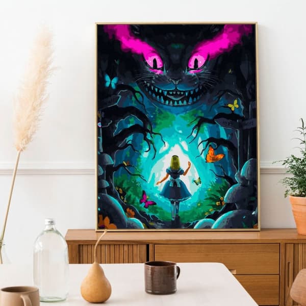 Maalaus numeroilla Liisa Ihmemaassa -setti 40x50