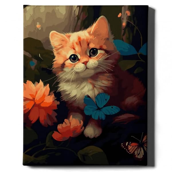Måla efter siffror Kit Katt i skogen 40x50