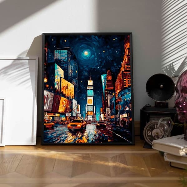 Maleri efter tal Time Square 40x50 sæt