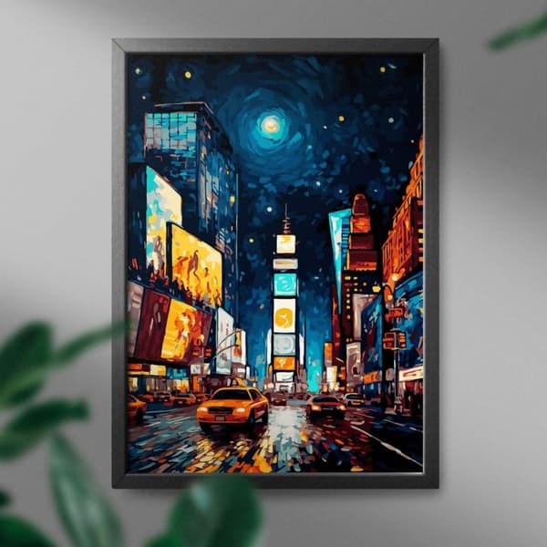 Maleri efter tal Time Square 40x50 sæt