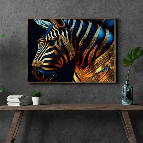Malesæt efter tal Forgyldt Zebra 40x50 Guldmaling