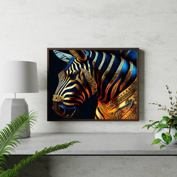 Malesæt efter tal Forgyldt Zebra 40x50 Guldmaling