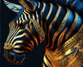 Miniatyrbillede 1 af 10: Malesæt efter tal Forgyldt Zebra 40x50 Guldmaling