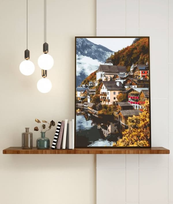 Maleri efter tal-sæt Bjergterræn 40x50