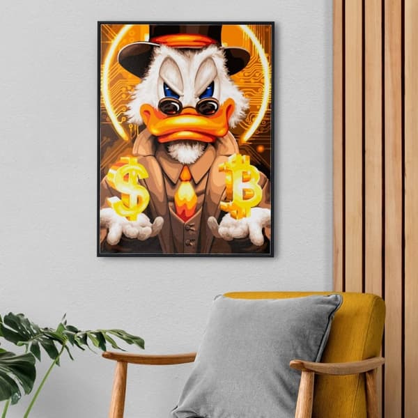 Numeroiden mukaan maalaussetti Bitcoin Mr. Duck 40x50