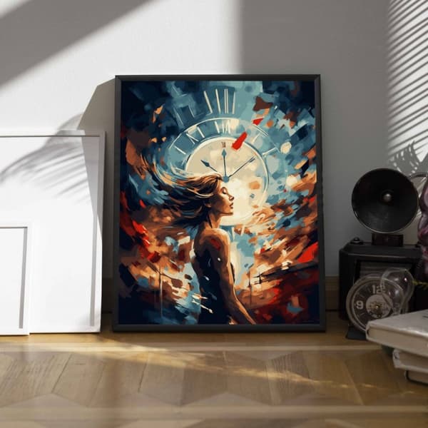 Numeroiden mukaan maalaussetti, tyttö ja taikakellot, 40x50