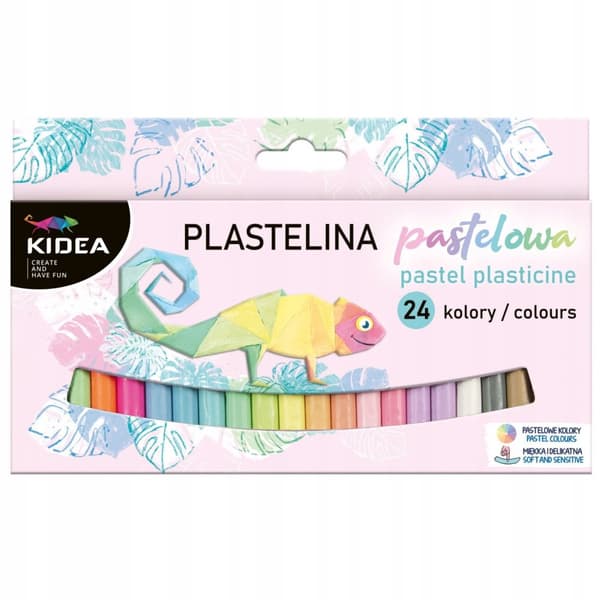 Kidea pastell skolplastilina för barn 24 färger