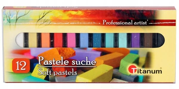 Tørre pastelfarver til skolen, 12 farver