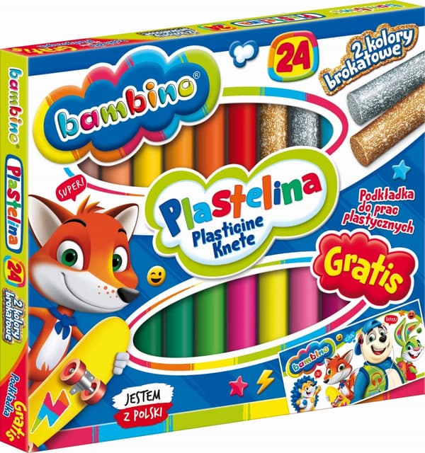 Rund skoleplasticine 24 farver