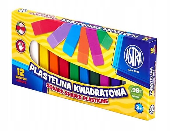 Neliönmuotoinen koulumuovailuvaha 18 väriä