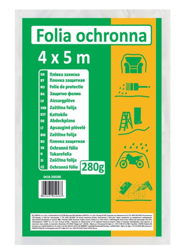 LDPE beskyttelsesfolie (4 x 5m) regranulat 280g