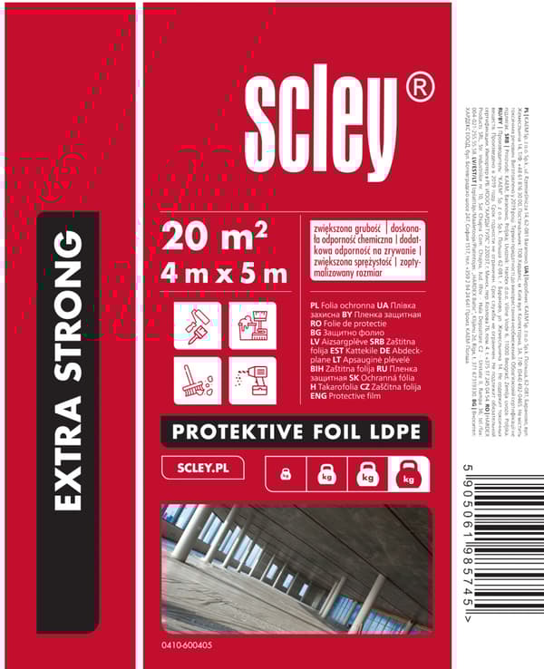 Scley Extra Strong LDPE suojaava maalauskipsikalvo (4 x 5 m)