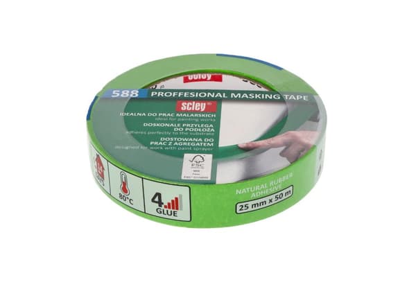 Maalausteippi 25 mm x 50 m, Scley sarja 588 Teippi