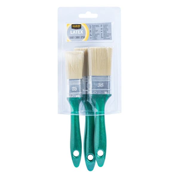 Set med 3 målarpenslar - platt rak 25mm 38mm 50mm Hardy