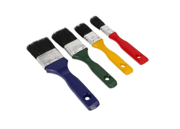 Sæt med flade naturlige malerpensler, 4 stykker, 20 mm, 30 mm, 40 mm, 50 mm