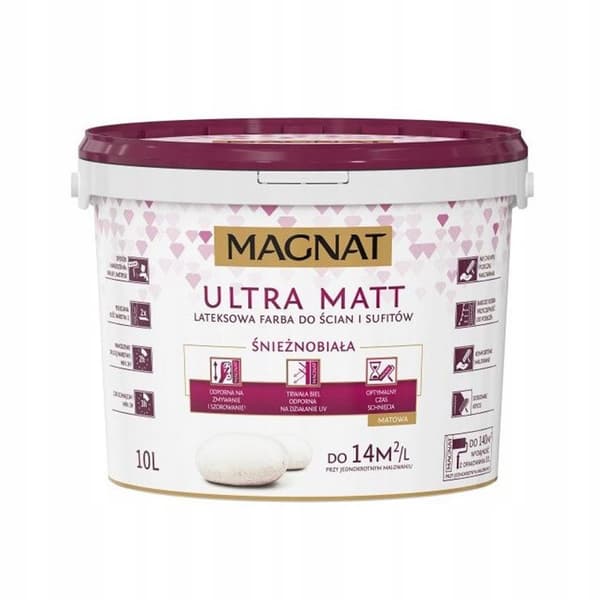 Magnat Ultra Matt 10L vit latexfärg för väggar och tak