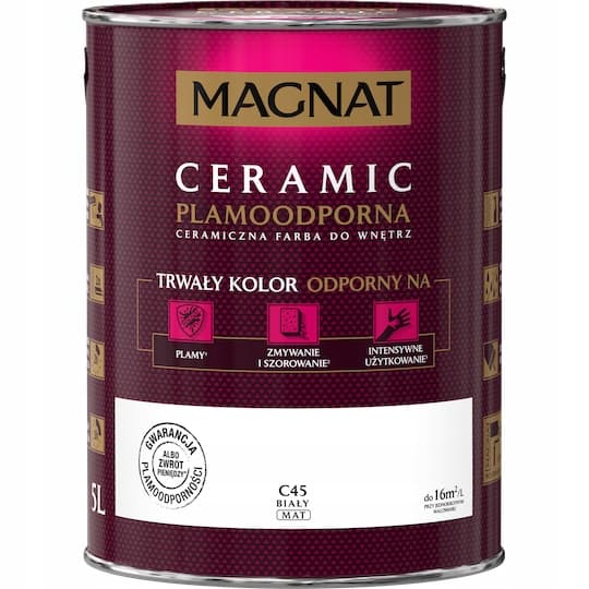 Magnat Ceramic C45 5L vit fläckbeständig keramisk färg