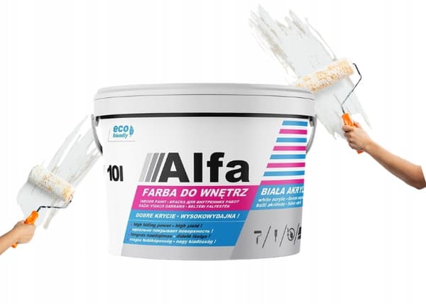 Akryl väggfärg täckande vit 9l Alfa