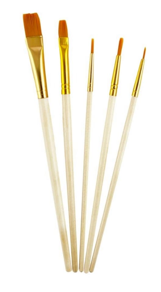Penslar med träskaft 5-pack