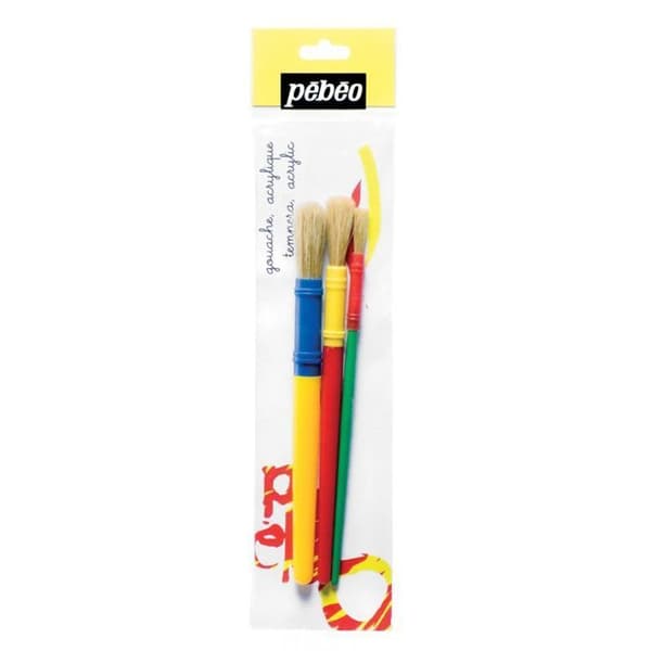 Borstar - Pébéo - Set med 3 - Runda borst - Small, Medium, Large - Idealisk för barn