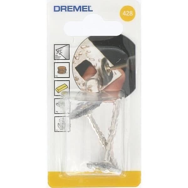 Stålborste - DREMEL - 428 - 2 delar - Stångdiameter 3,2 mm - Ø 19 mm - 15000 varv/minut