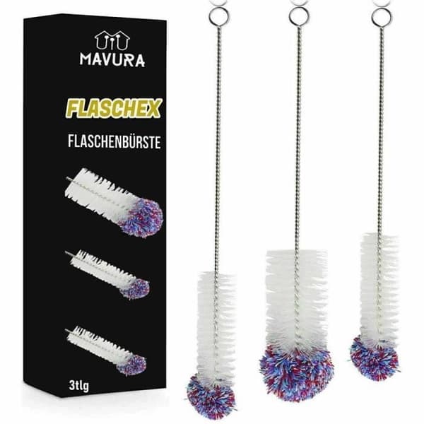 Rengöringsborsteset »FLASCHEX glasflaskborsteset glasflaskrengöringsborste lång