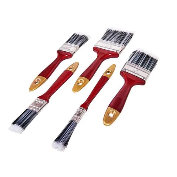 Platta borstar - Ej specificerat - Set om 5 - Syntetiska fibrer - Storlekar 12 till 63 mm - Vattenbaserade färger
