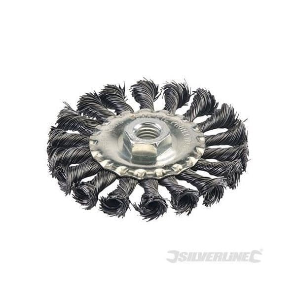 Platt borste med tvinnade trådar - 100 mm Silverline