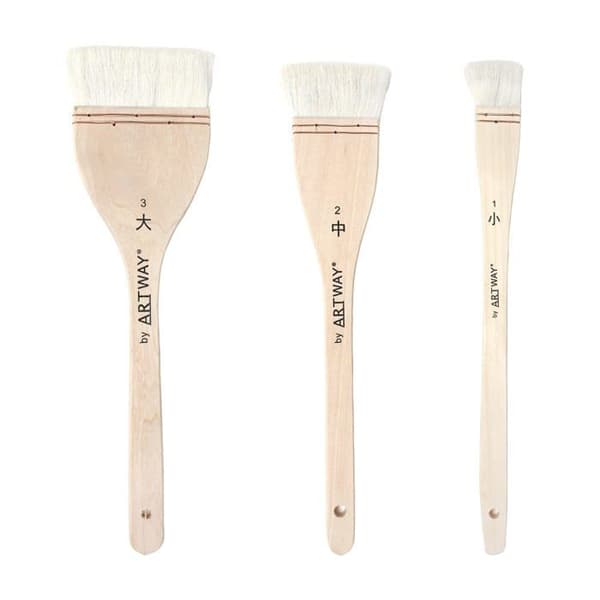 Pensel - Artway borstsats - 2303338 - Kummel Set med 3 kinesiska borstar 25 mm/45 mm/75 mm