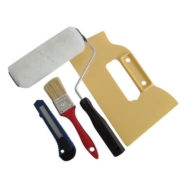 Set med verktyg för att installera duk - SAVY - Glas och polypropen - Roller, Spatel, Pensel och Cutter