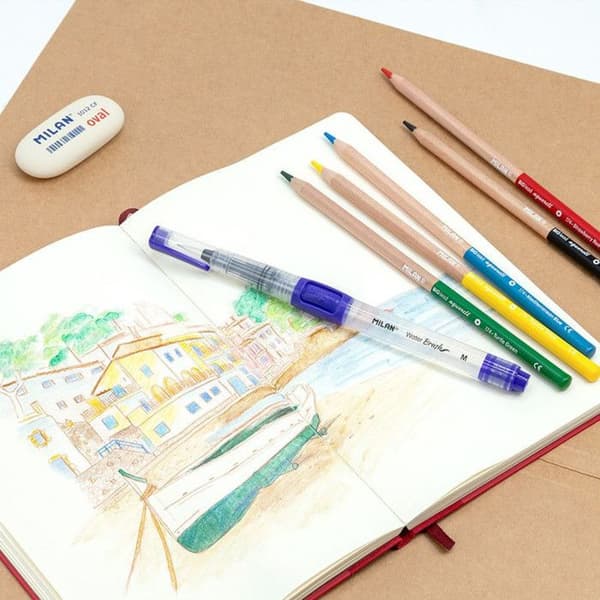 Pensel och akvarellpennor - Milan - Set med 5 pennor - Stift med 3,5 mm - Flerfärgade - Blandat