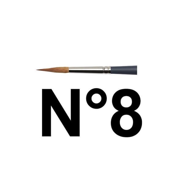 Rundspetspensel nr 8 professionell akvarell Winsor &amp; Newton
