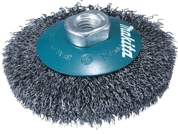 Cirkelborste - penselborste på Makita-stång - D-77562 - KONISK BORSTE M14 115mm/0.3mm INOX